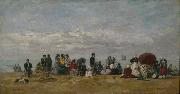 Eugene Boudin Beach at Trouville oil painting artist